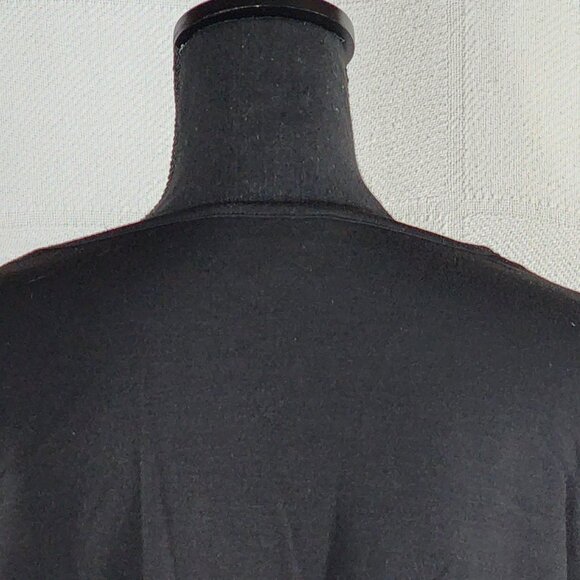 Apt. 9 Black w/Black Check Layer Roll Sleeves Poly Rayon Span Pull Over Top L - Picture 10 of 16